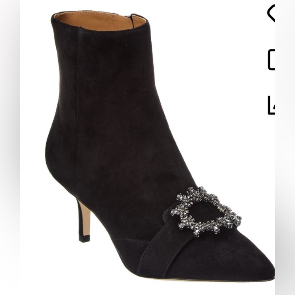 TORY BURCH EMBELLISHED SUEDE BOOT IN BLACK